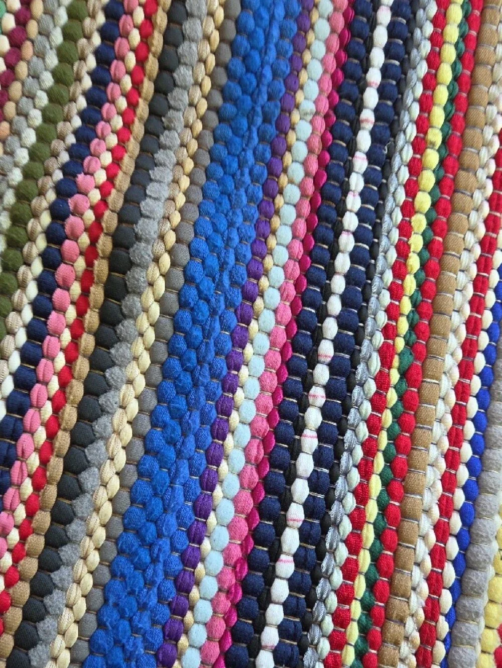Multicolor Striped Woven Skirt - Vibrant Rainbow Stripes RAG RUG